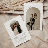 Minimalistische boog 2-foto bruiloft elopement aankondiging