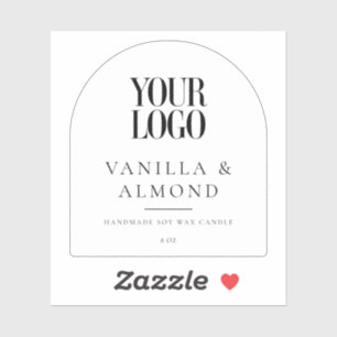 Minimalistische boog aangepast logo kaarslabel sticker