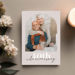 Minimalistische boog beige 40ste trouwdag kaart
