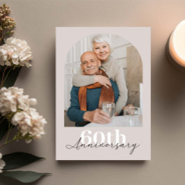 Minimalistische boog beige 60ste trouwdag kaart