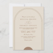 Minimalistische Boog Boho Elegante Chic QR Code Tr Kaart (Voorkant)