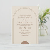 Minimalistische Boog Boho Elegante Chic QR Code Tr Kaart (Staand voorkant)