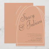 Minimalistische Boog Drievoudige Aardetinten Bohee Kaart (Voorkant / Achterkant)