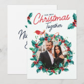 Minimalistische boog eerste kerst paar foto feestdagenkaart (Voorkant / Achterkant)