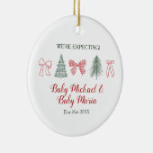 Minimalistische Boog en Boom Toekomstige Ouders Keramisch Ornament (Rechts)
