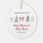 Minimalistische Boog en Boom Toekomstige Ouders Keramisch Ornament (Links)