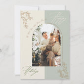 Minimalistische boog familie foto vakantie Kaart (Voorkant)