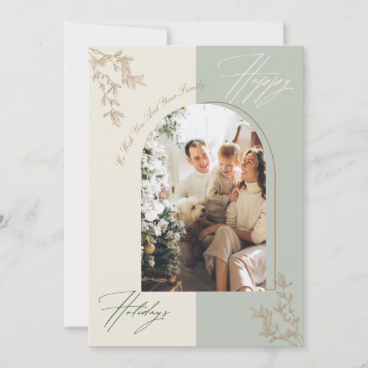Minimalistische boog familie foto vakantie Kaart (Voorkant)