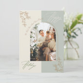 Minimalistische boog familie foto vakantie Kaart (Staand voorkant)