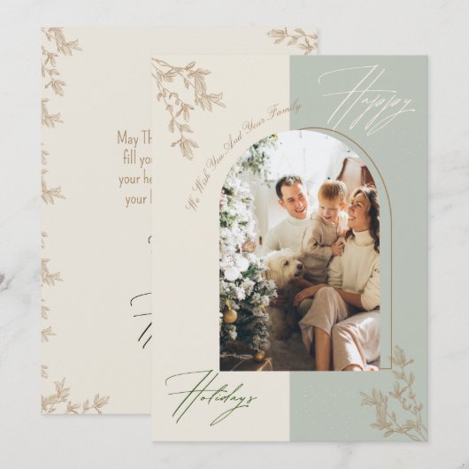 Minimalistische boog familie foto vakantie Kaart (Voorkant / Achterkant)