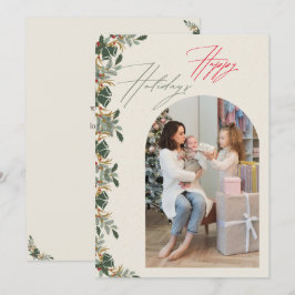 Minimalistische boog familie foto vakantiekaart  kaart