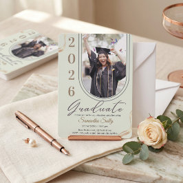 Minimalistische Boog Foto Afstuderen | Elegant Neu Kaart