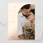 Minimalistische boog foto bruiloft folie uitnodiging (Voorkant)