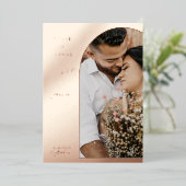 Minimalistische boog foto bruiloft folie uitnodiging (Staand Voorkant)