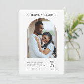 Minimalistische boog foto digitale of gedrukte bru kaart (Staand voorkant)