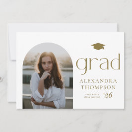Minimalistische boog foto gouden foto afstudeeraan aankondiging
