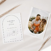Minimalistische boog foto kalender Save the Date Kaart