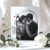 Minimalistische boog foto trouw bedankt briefkaart