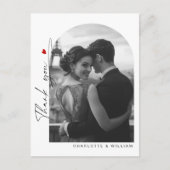 Minimalistische boog foto trouw bedankt briefkaart (Voorkant)