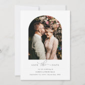 Minimalistische boog foto trouwkaart uitnodiging (Voorkant)