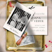 Minimalistische boog grillige retro foto bruiloft save the date