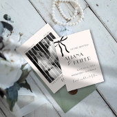 Minimalistische boog grillige retro foto bruiloft save the date