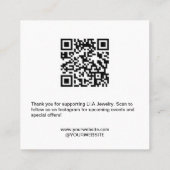 Minimalistische boog handgemaakte sieraden oorbell vierkante visitekaartje (Achterkant)