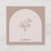 Minimalistische boog handgemaakte sieraden oorbell vierkante visitekaartje (Voorkant)