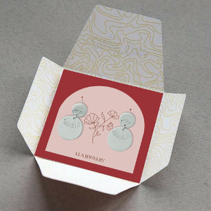 Minimalistische boog handgemaakte sieraden oorbell vierkante visitekaartje