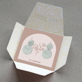 Minimalistische boog handgemaakte sieraden oorbell vierkante visitekaartje