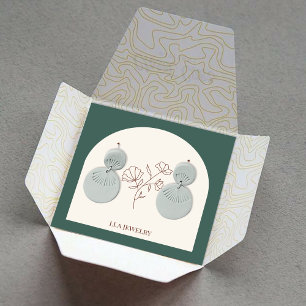 Minimalistische boog handgemaakte sieraden oorbell vierkante visitekaartje