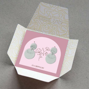Minimalistische boog handgemaakte sieraden oorbell vierkante visitekaartje