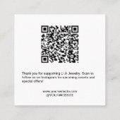 Minimalistische boog handgemaakte sieraden oorbell vierkante visitekaartje (Achterkant)