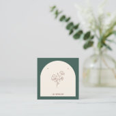 Minimalistische boog handgemaakte sieraden oorbell vierkante visitekaartje (Staand voorkant)