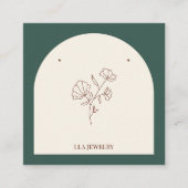 Minimalistische boog handgemaakte sieraden oorbell vierkante visitekaartje (Voorkant)