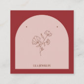 Minimalistische boog handgemaakte sieraden oorbell vierkante visitekaartje (Voorkant)