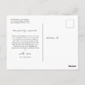 Minimalistische boog-huwelijksfoto Bedankkaart Briefkaart (Achterkant)