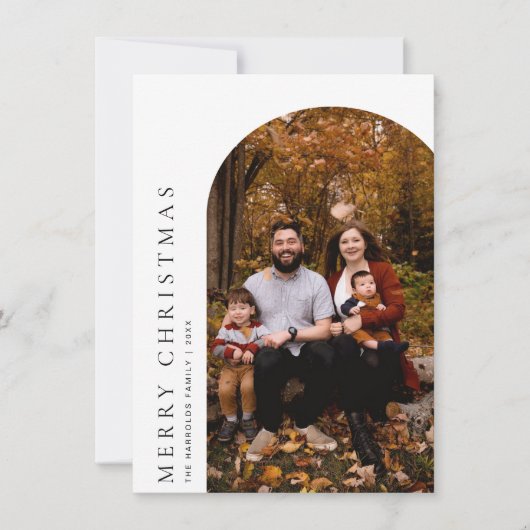 Minimalistische Boog Kerst Groet Kaart (Voorkant)