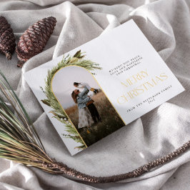 Minimalistische boog Kerstmis foto  Folie Feestdagenkaart