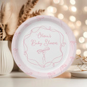 Minimalistische boog roze modern golvend lijst bab papieren bordje