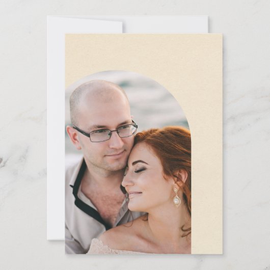 Minimalistische boog | Trouwen Kaart (Achterkant)