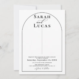 Minimalistische boog typografie kalligrafie bruilo kaart