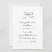 Minimalistische boog zwart wit handgeschreven brui kaart (Voorkant)