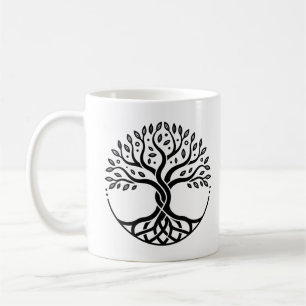 Minimalistische Boom des Levens Koffiemok