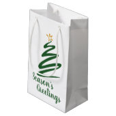 Minimalistische Boom Klein Cadeauzakje (Achterkant Gekanteld)