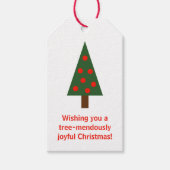 Minimalistische "Boom-leugenachtige" Kerstmis Cadeaulabel (Voorkant)