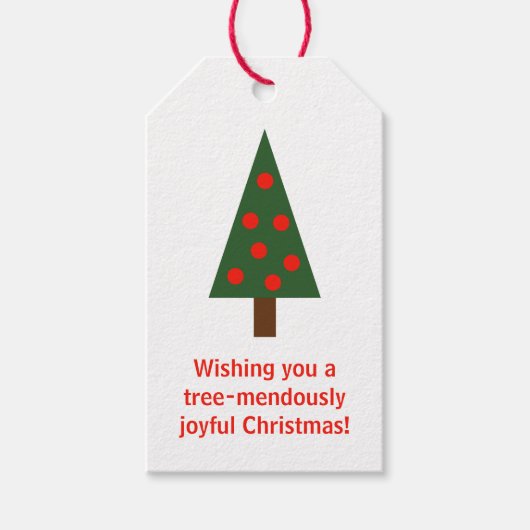 Minimalistische "Boom-leugenachtige" Kerstmis Cadeaulabel (Voorkant)