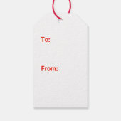 Minimalistische "Boom-leugenachtige" Kerstmis Cadeaulabel (Achterkant)