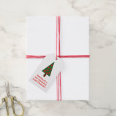 Minimalistische "Boom-leugenachtige" Kerstmis Cadeaulabel (Met Touw)