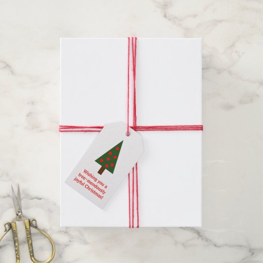 Minimalistische "Boom-leugenachtige" Kerstmis Cadeaulabel (Met Touw)